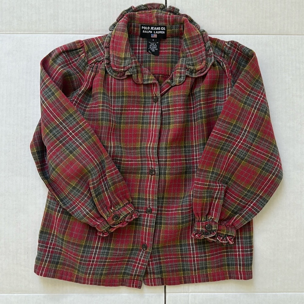 Ralph Lauren - Girls Flannel Top Size 5